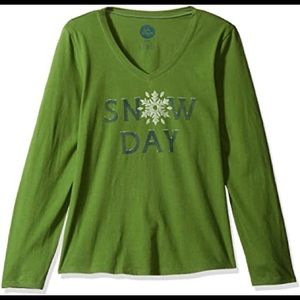Life is good snow day shirt long sleeve